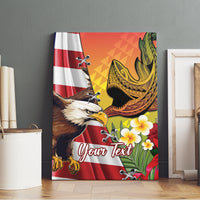 Personalised United States And Hawaii Canvas Wall Art USA Eagle With Hawaiian Shark Tattoo