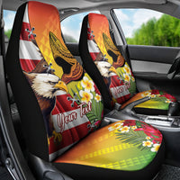 Personalised United States And Hawaii Car Seat Cover USA Eagle With Hawaiian Shark Tattoo LT14 - Polynesian Pride