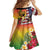Personalised United States And Hawaii Kid Short Sleeve Dress USA Eagle With Hawaiian Shark Tattoo