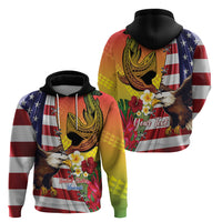 Personalised United States And Hawaii Zip Hoodie USA Eagle With Hawaiian Shark Tattoo LT14 - Polynesian Pride