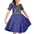 Personalised United States And Cook Islands Kid Short Sleeve Dress USA Eagle Mix Polynesian Pattern