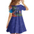 Personalised United States And Cook Islands Kid Short Sleeve Dress USA Eagle Mix Polynesian Pattern
