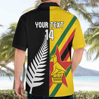 Custom New Zealand and Zimbabwe Hawaiian Shirt NZ Fern Zim Flag Half Style LT14 - Polynesian Pride