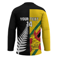 Custom New Zealand and Zimbabwe Hockey Jersey NZ Fern Zim Flag Half Style LT14 - Polynesian Pride