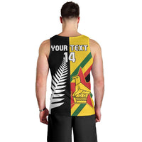 Custom New Zealand and Zimbabwe Men Tank Top NZ Fern Zim Flag Half Style LT14 - Polynesian Pride