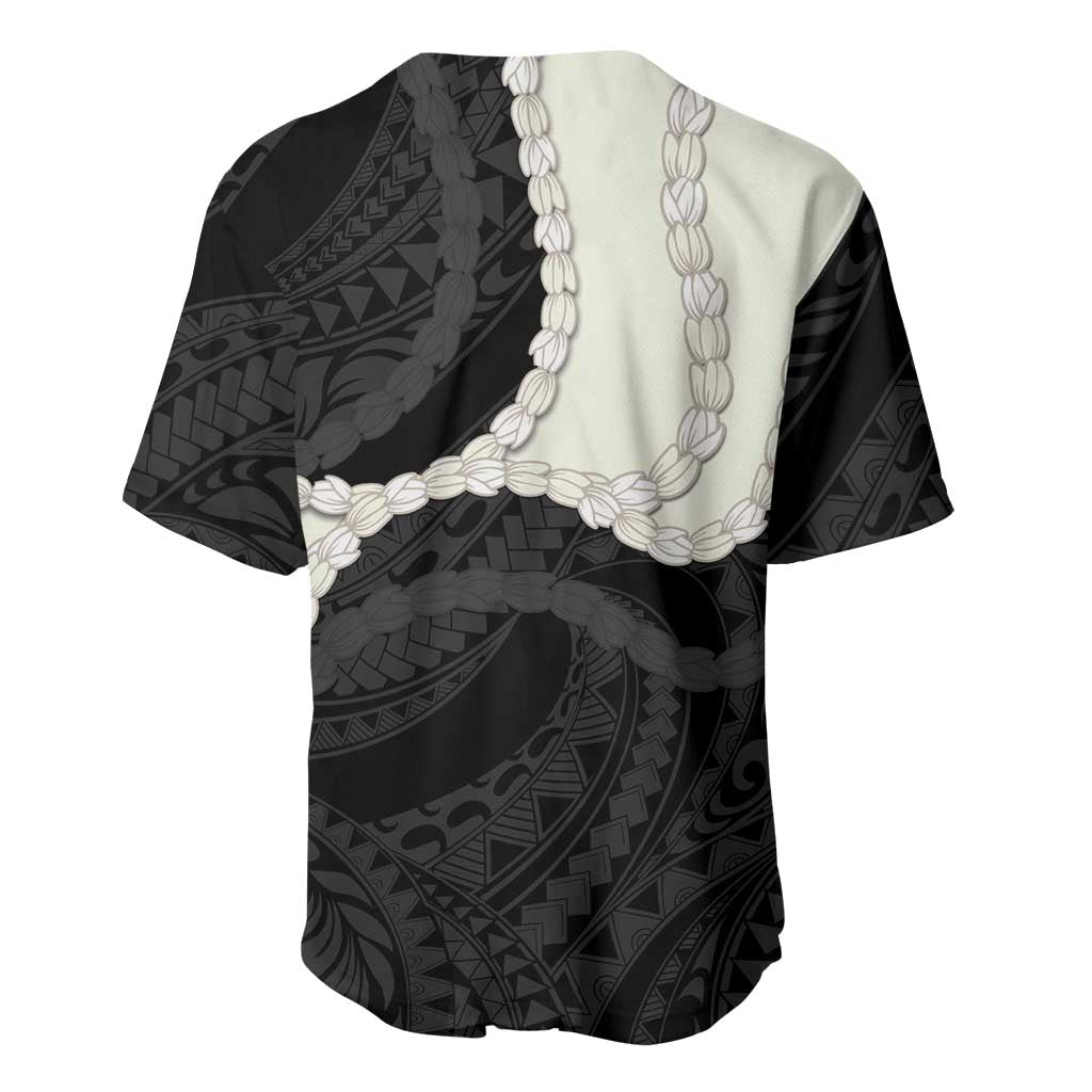 Black Polynesia Tribal Octopus Tattoo Baseball Jersey Pikake Lei Polynesian Pattern