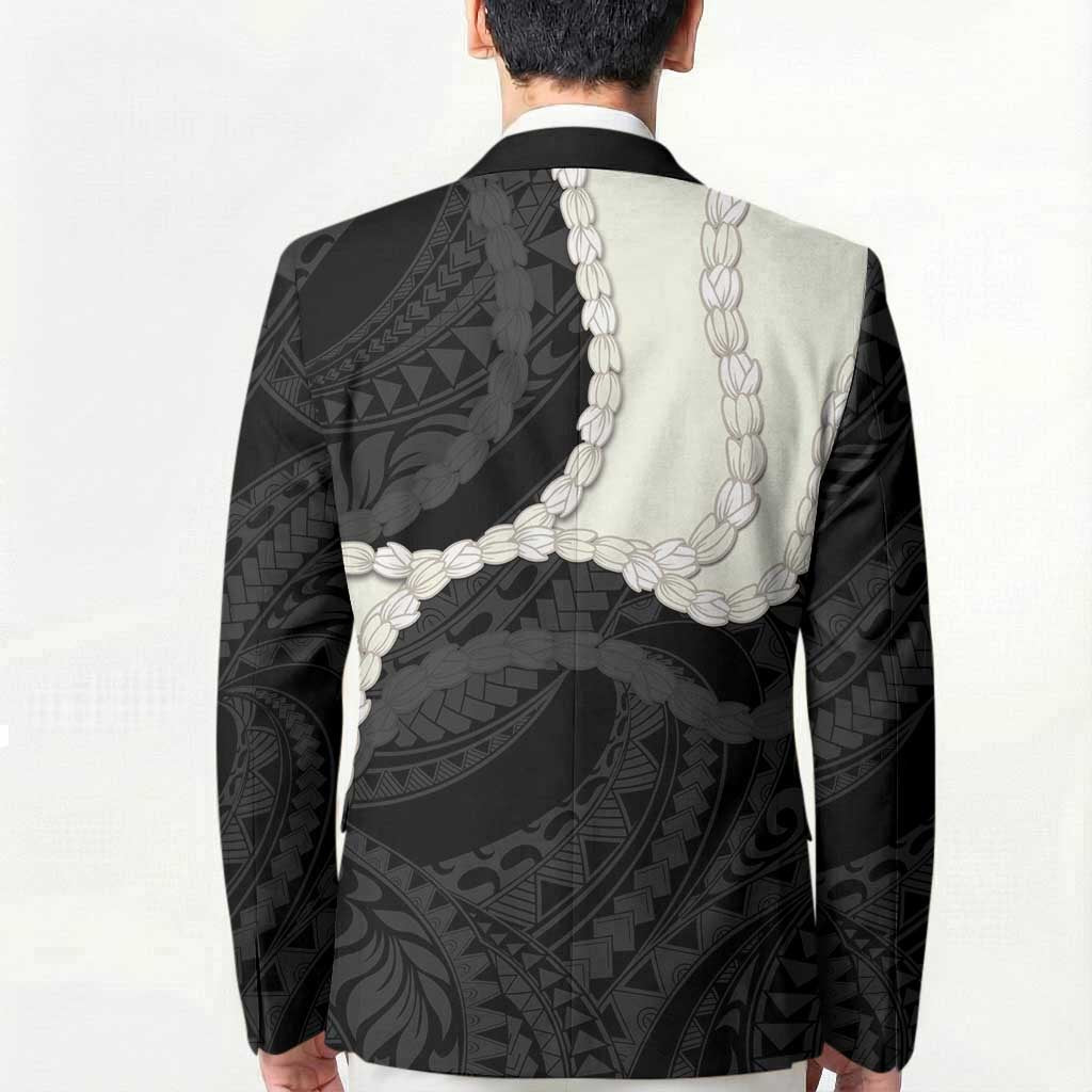 Black Polynesia Tribal Octopus Tattoo Blazer Pikake Lei Polynesian Pattern