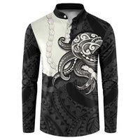Black Polynesia Tribal Octopus Tattoo Button Sweatshirt Pikake Lei Polynesian Pattern