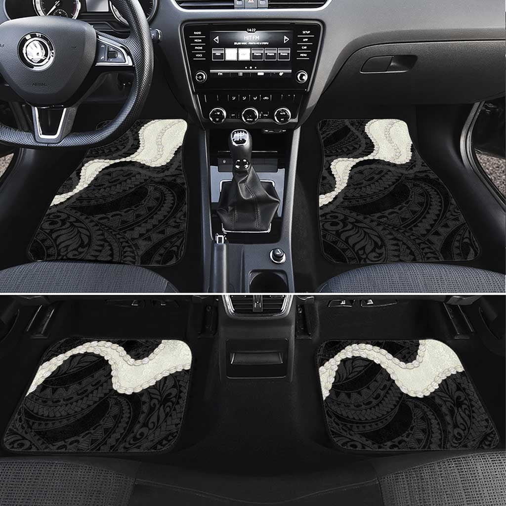 Black Polynesia Tribal Octopus Tattoo Car Mats Pikake Lei Polynesian Pattern