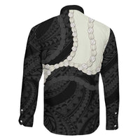 Black Polynesia Tribal Octopus Tattoo Family Matching Off Shoulder Maxi Dress and Hawaiian Shirt Pikake Lei Polynesian Pattern LT14 - Polynesian Pride