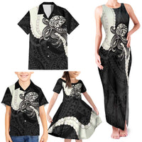 Black Polynesia Tribal Octopus Tattoo Family Matching Tank Maxi Dress and Hawaiian Shirt Pikake Lei Polynesian Pattern LT14 - Polynesian Pride