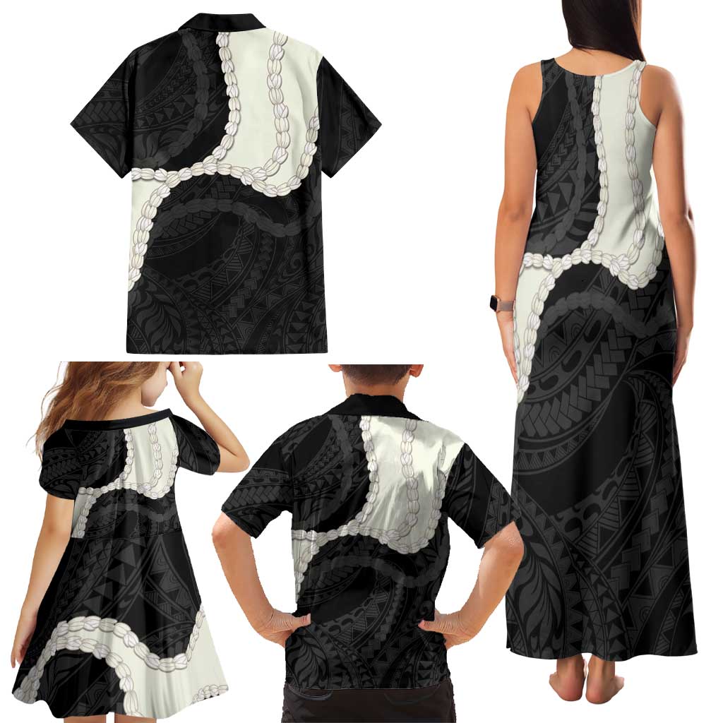 Black Polynesia Tribal Octopus Tattoo Family Matching Tank Maxi Dress and Hawaiian Shirt Pikake Lei Polynesian Pattern LT14 - Polynesian Pride
