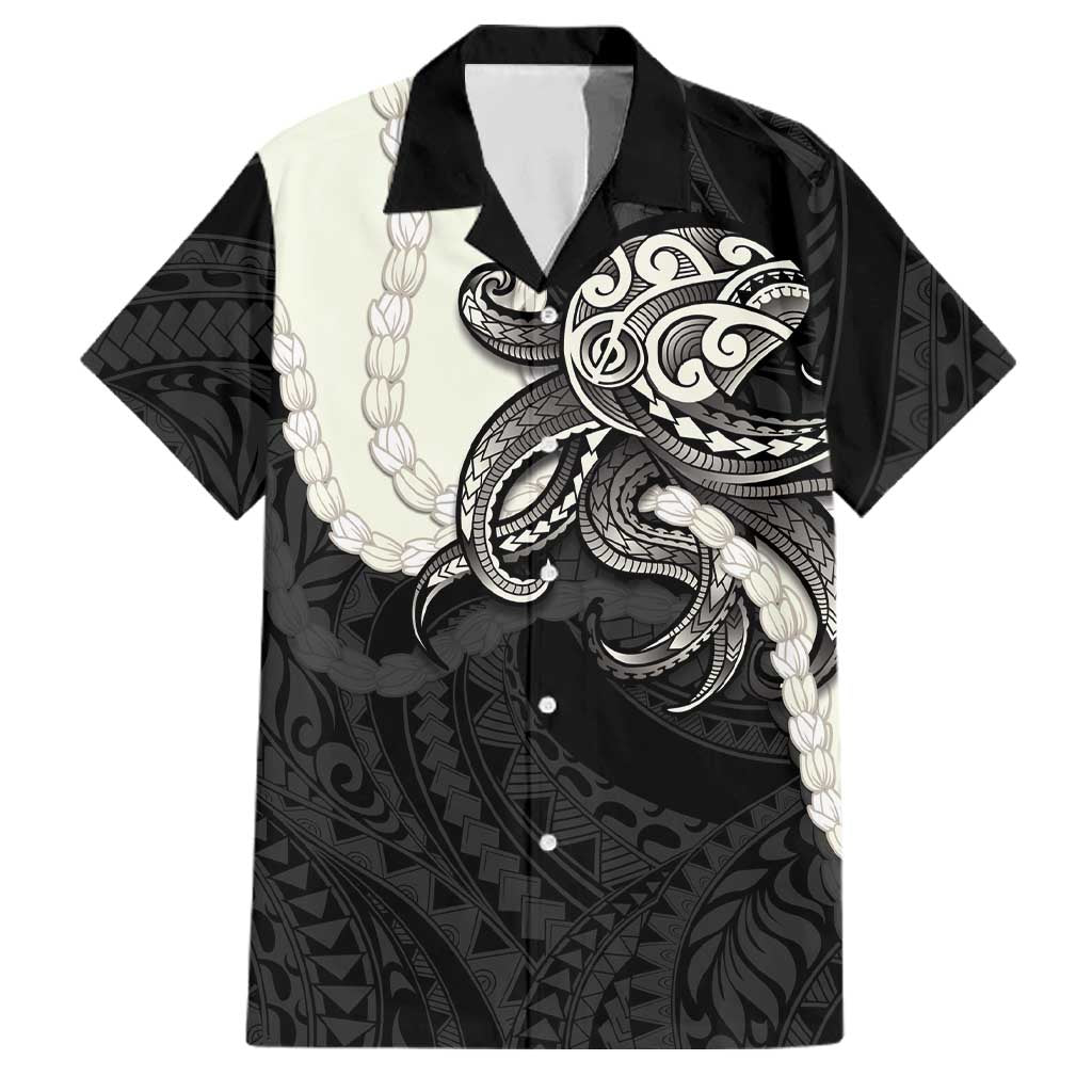 Black Polynesia Tribal Octopus Tattoo Family Matching Tank Maxi Dress and Hawaiian Shirt Pikake Lei Polynesian Pattern LT14 Dad's Shirt - Short Sleeve Black - Polynesian Pride