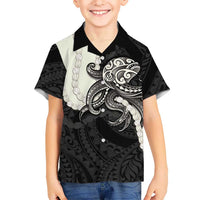 Black Polynesia Tribal Octopus Tattoo Hawaiian Shirt Pikake Lei Polynesian Pattern