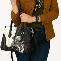 Black Polynesia Tribal Octopus Tattoo Leather Bag Pikake Lei Polynesian Pattern