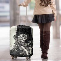 Black Polynesia Tribal Octopus Tattoo Luggage Cover Pikake Lei Polynesian Pattern