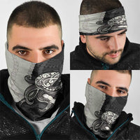 Black Polynesia Tribal Octopus Tattoo Neck Gaiter Pikake Lei Polynesian Pattern
