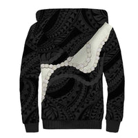 Black Polynesia Tribal Octopus Tattoo Sherpa Hoodie Pikake Lei Polynesian Pattern LT14 - Polynesian Pride