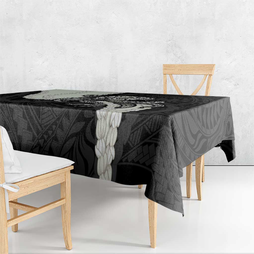 Black Polynesia Tribal Octopus Tattoo Tablecloth Pikake Lei Polynesian Pattern