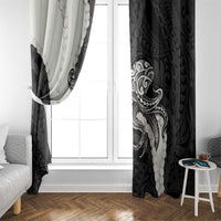 Black Polynesia Tribal Octopus Tattoo Window Curtain Pikake Lei Polynesian Pattern