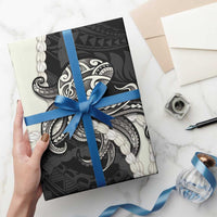 Black Polynesia Tribal Octopus Tattoo Wrapping Paper Pikake Lei Polynesian Pattern