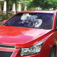 Purple Galaxy Polynesia Tribal Octopus Tattoo Auto Sun Shade Pikake Lei Polynesian Pattern