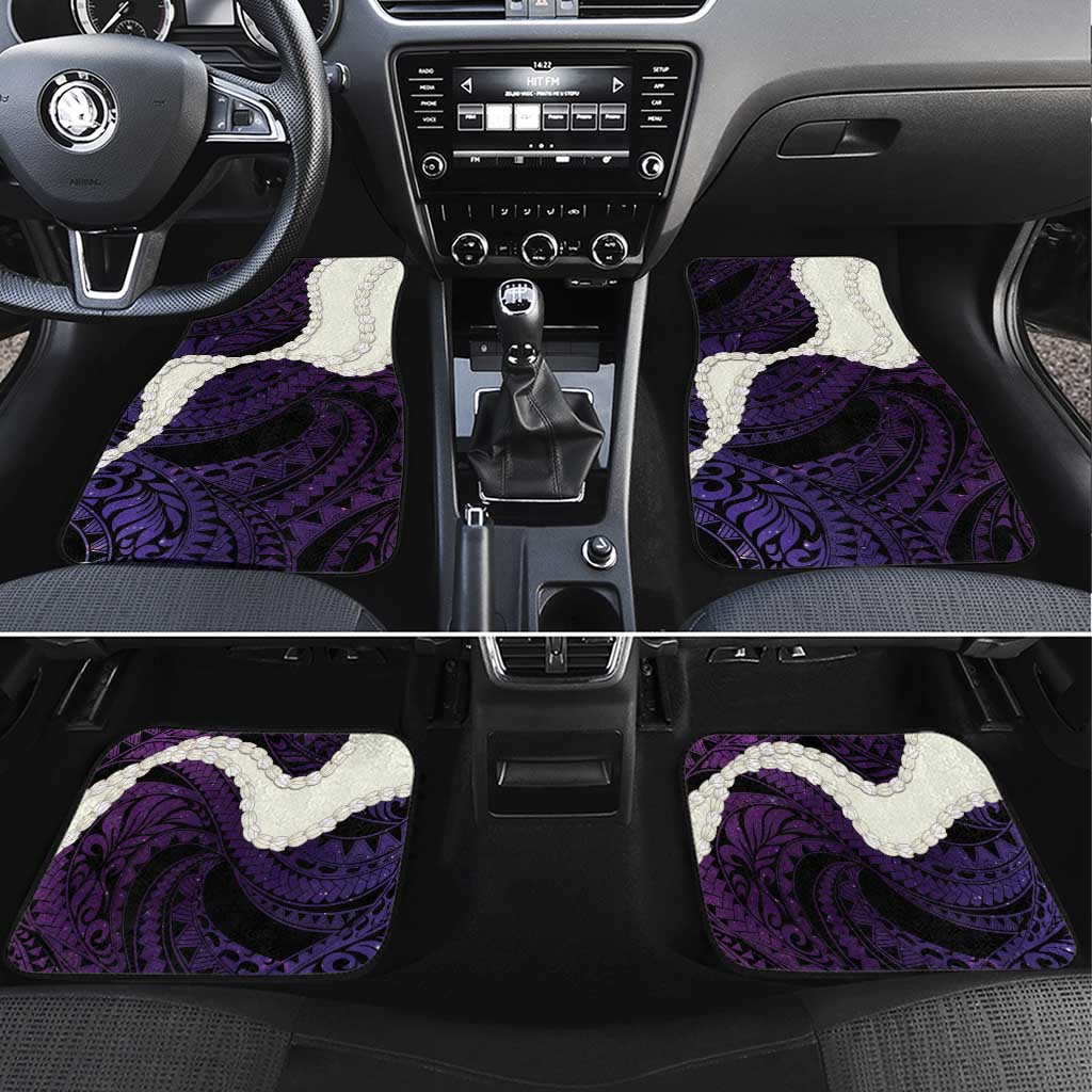 Purple Galaxy Polynesia Tribal Octopus Tattoo Car Mats Pikake Lei Polynesian Pattern