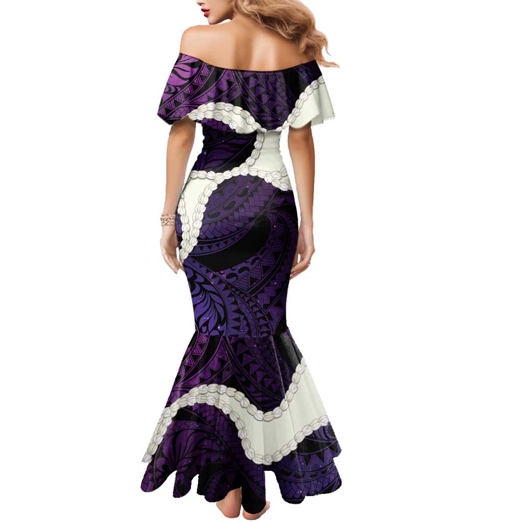 Purple Galaxy Polynesia Tribal Octopus Tattoo Family Matching Mermaid Dress and Hawaiian Shirt Pikake Lei Polynesian Pattern LT14 - Polynesian Pride