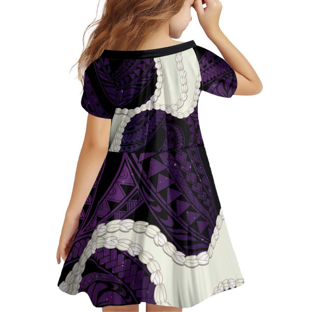 Purple Galaxy Polynesia Tribal Octopus Tattoo Family Matching Off Shoulder Maxi Dress and Hawaiian Shirt Pikake Lei Polynesian Pattern LT14 - Polynesian Pride