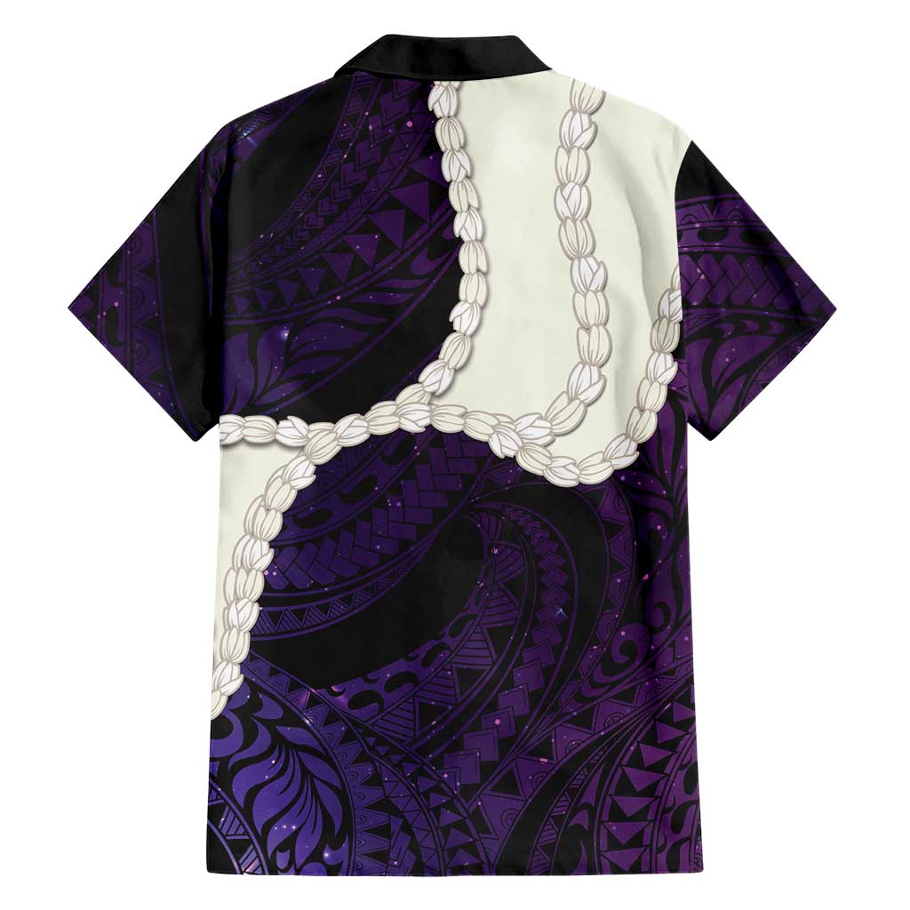 Purple Galaxy Polynesia Tribal Octopus Tattoo Family Matching Off Shoulder Short Dress and Hawaiian Shirt Pikake Lei Polynesian Pattern LT14 - Polynesian Pride