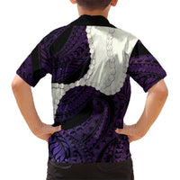Purple Galaxy Polynesia Tribal Octopus Tattoo Family Matching Tank Maxi Dress and Hawaiian Shirt Pikake Lei Polynesian Pattern LT14 - Polynesian Pride