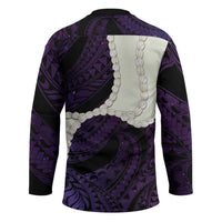 Purple Galaxy Polynesia Tribal Octopus Tattoo Hockey Jersey Pikake Lei Polynesian Pattern