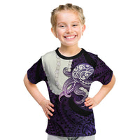 Purple Galaxy Polynesia Tribal Octopus Tattoo Kid T Shirt Pikake Lei Polynesian Pattern LT14 Purple - Polynesian Pride