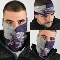 Purple Galaxy Polynesia Tribal Octopus Tattoo Neck Gaiter Pikake Lei Polynesian Pattern