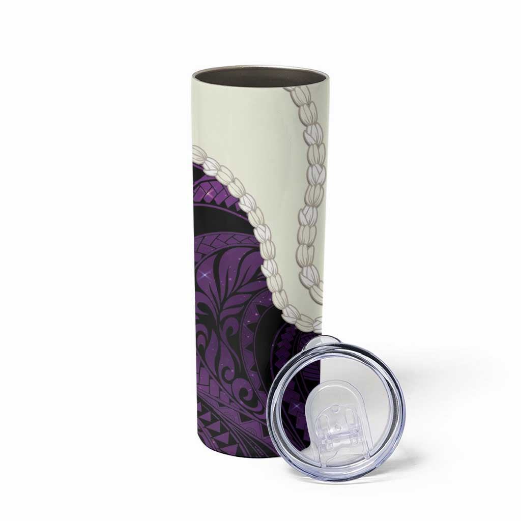 Purple Galaxy Polynesia Tribal Octopus Tattoo Skinny Tumbler Pikake Lei Polynesian Pattern