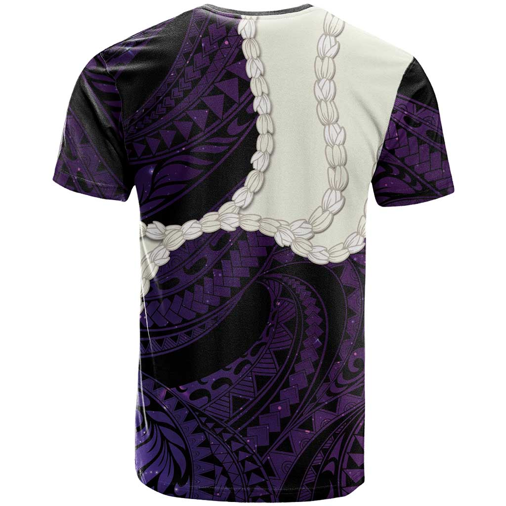 Purple Galaxy Polynesia Tribal Octopus Tattoo T Shirt Pikake Lei Polynesian Pattern