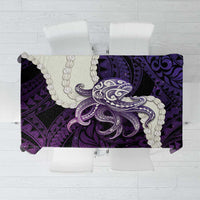 Purple Galaxy Polynesia Tribal Octopus Tattoo Tablecloth Pikake Lei Polynesian Pattern