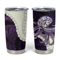 Purple Galaxy Polynesia Tribal Octopus Tattoo Tumbler Cup Pikake Lei Polynesian Pattern