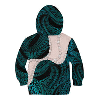 Teal Galaxy Polynesia Tribal Octopus Tattoo Kid Hoodie Pikake Lei Polynesian Pattern LT14 - Polynesian Pride