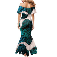 Teal Galaxy Polynesia Tribal Octopus Tattoo Mermaid Dress Pikake Lei Polynesian Pattern LT14 - Polynesian Pride