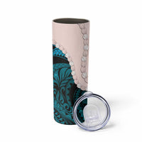 Teal Galaxy Polynesia Tribal Octopus Tattoo Skinny Tumbler Pikake Lei Polynesian Pattern