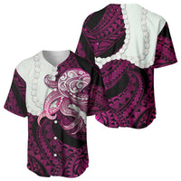 Pink Galaxy Polynesia Tribal Octopus Tattoo Baseball Jersey Pikake Lei Polynesian Pattern