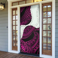 Pink Galaxy Polynesia Tribal Octopus Tattoo Door Cover Pikake Lei Polynesian Pattern