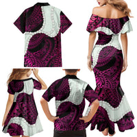 Pink Galaxy Polynesia Tribal Octopus Tattoo Family Matching Mermaid Dress and Hawaiian Shirt Pikake Lei Polynesian Pattern LT14 - Polynesian Pride
