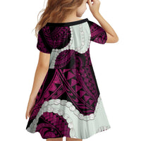 Pink Galaxy Polynesia Tribal Octopus Tattoo Family Matching Off Shoulder Maxi Dress and Hawaiian Shirt Pikake Lei Polynesian Pattern LT14 - Polynesian Pride