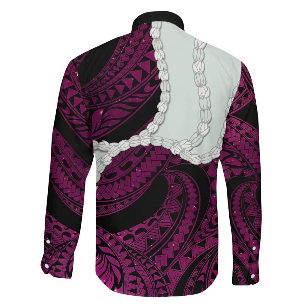 Pink Galaxy Polynesia Tribal Octopus Tattoo Family Matching Short Sleeve Bodycon Dress and Hawaiian Shirt Pikake Lei Polynesian Pattern LT14 - Polynesian Pride