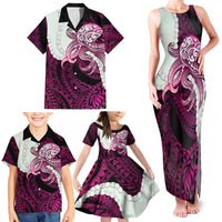 Pink Galaxy Polynesia Tribal Octopus Tattoo Family Matching Tank Maxi Dress and Hawaiian Shirt Pikake Lei Polynesian Pattern LT14 - Polynesian Pride