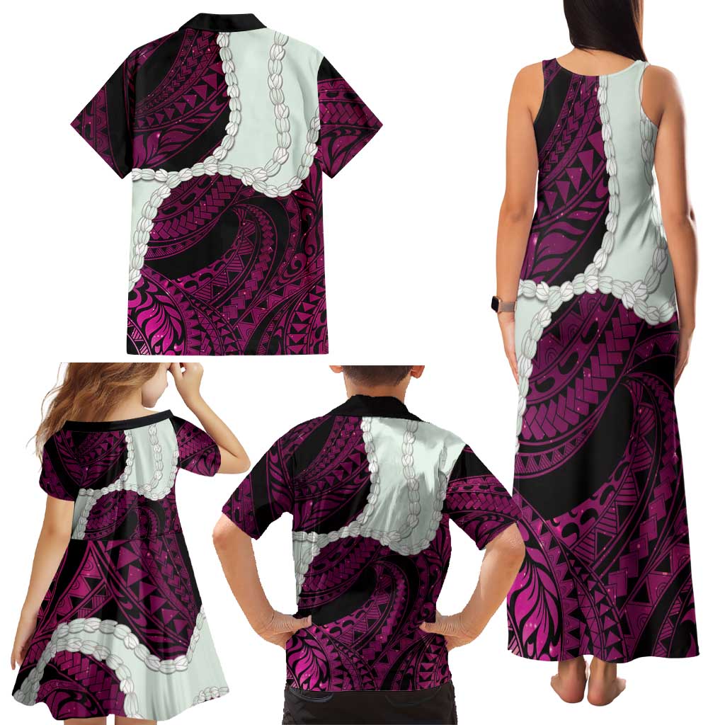 Pink Galaxy Polynesia Tribal Octopus Tattoo Family Matching Tank Maxi Dress and Hawaiian Shirt Pikake Lei Polynesian Pattern LT14 - Polynesian Pride