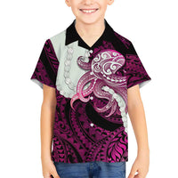 Pink Galaxy Polynesia Tribal Octopus Tattoo Hawaiian Shirt Pikake Lei Polynesian Pattern