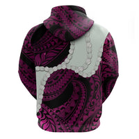 Pink Galaxy Polynesia Tribal Octopus Tattoo Hoodie Pikake Lei Polynesian Pattern
